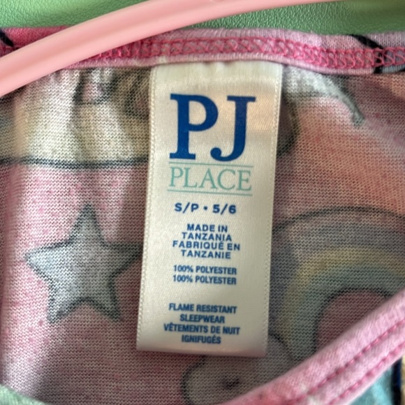 Children’s Place Pink Long Sleeve Nightgown with Stars & Unicorns, Girl size 5/6 - Picture 5 of 5